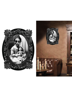 Cadre mural Halloween – Fillette Hantée style victorien – 30 × 23 cm 2