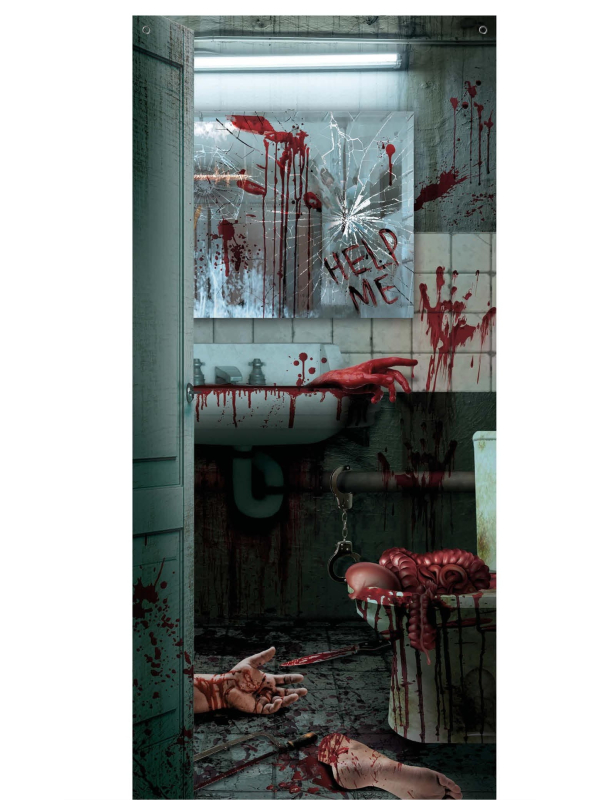Décoration de Porte Halloween Gore – Scène de...