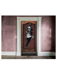 Décoration de porte Halloween – Nonne démoniaque sortant du confessional 80×180 cm 2