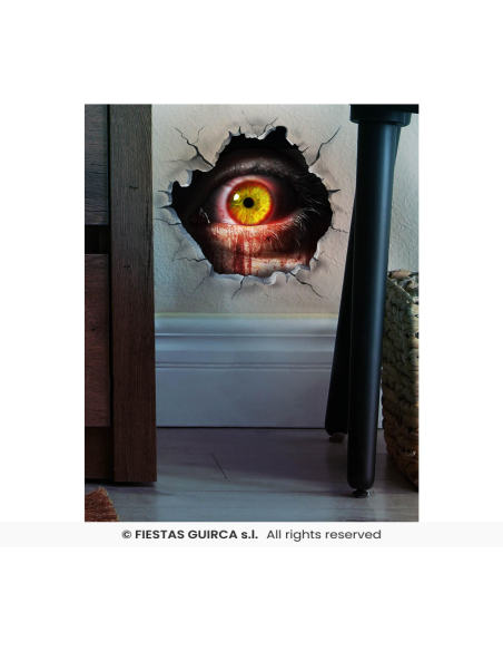 Décoration murale Halloween – L’Œil du Mur Maudit 6×16 cm