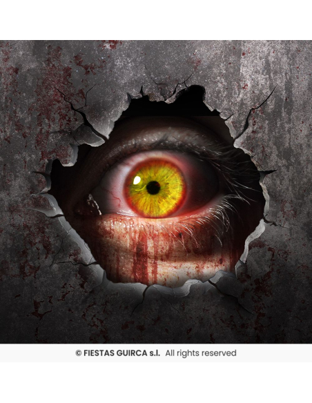 Décoration murale Halloween – L’Œil du Mur Maudit 6×16 cm