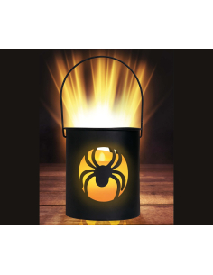 Lanterne Halloween LED – Araignée noire effrayante 10×9 cm