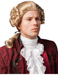 Perruque Baroque Aristocrate Homme Blonde avec Tresse – Style Rococo, Louis XVI et Marquis