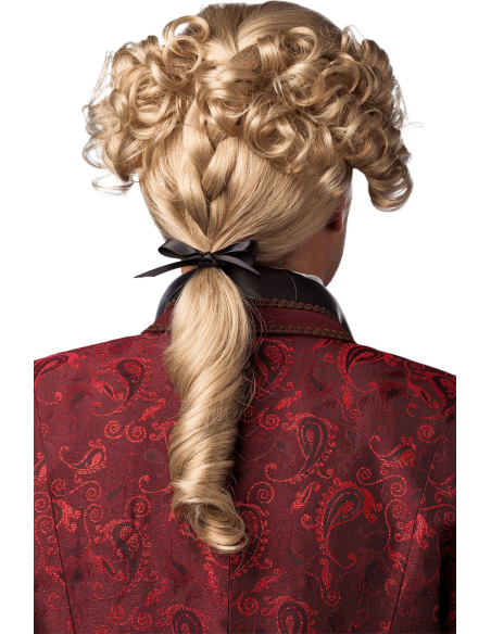 Perruque Baroque Aristocrate Homme Blonde avec Tresse – Style Rococo, Louis XVI et Marquis