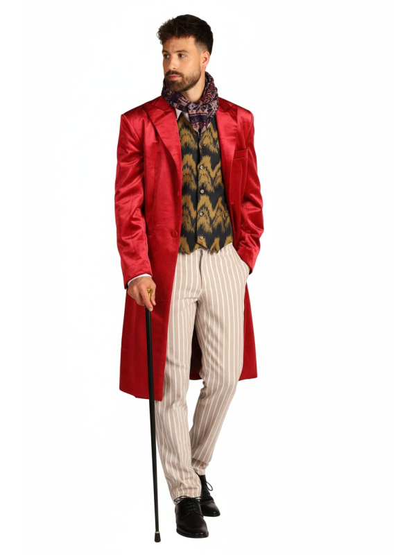 Costume Homme Victorien Rouge – Style Dickens &...