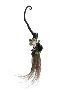 Balai de sorcière fleuri – Décoration Halloween élégante et ensorcelante (95 cm) 2