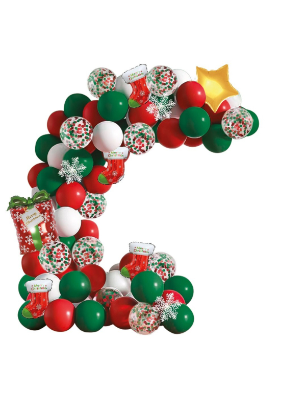 Kit Guirlande Ballons de Noël – 76 pièces 🎄🎈 Décoration festive pour maison, vitrine et événements