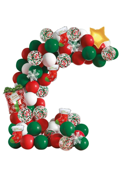 Kit Guirlande Ballons de Noël – 76 pièces 🎄🎈 Décoration festive pour maison, vitrine et événements