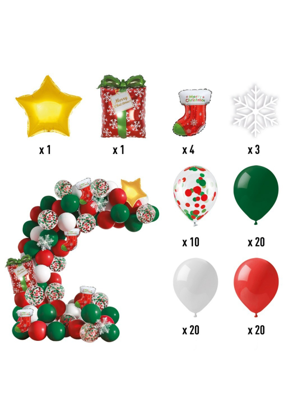 Kit Guirlande Ballons de Noël – 76 pièces 🎄🎈 Décoration festive pour maison, vitrine et événements