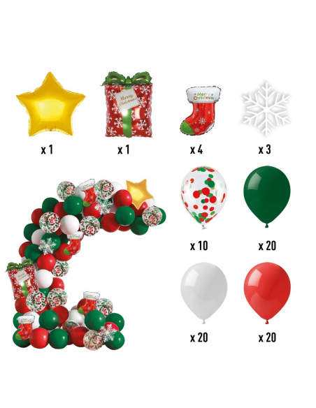 Kit Guirlande Ballons de Noël – 76 pièces 🎄🎈 Décoration festive pour maison, vitrine et événements