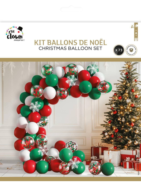 Kit Guirlande Ballons de Noël – 76 pièces 🎄 Décoration festive pour maison, vitrine et événements