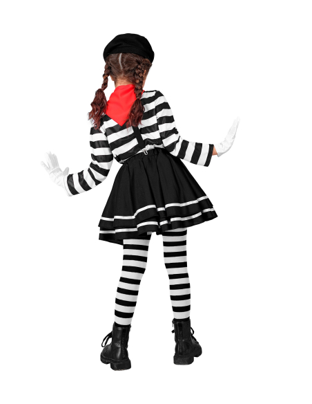 Déguisement de Mime Fille – Costume Complet avec Accessoires (4 à 13 ans)