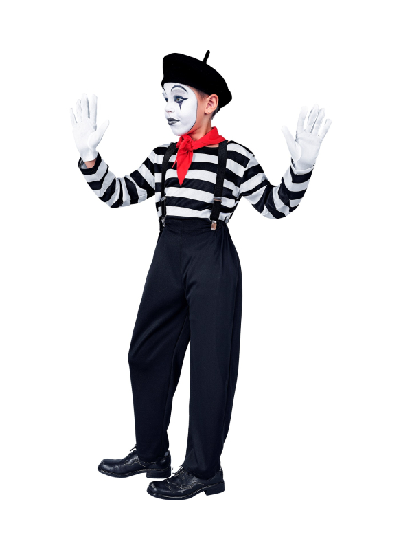 Déguisement de Mime Garçon – Costume Complet avec Accessoires (4 à 13 ans)