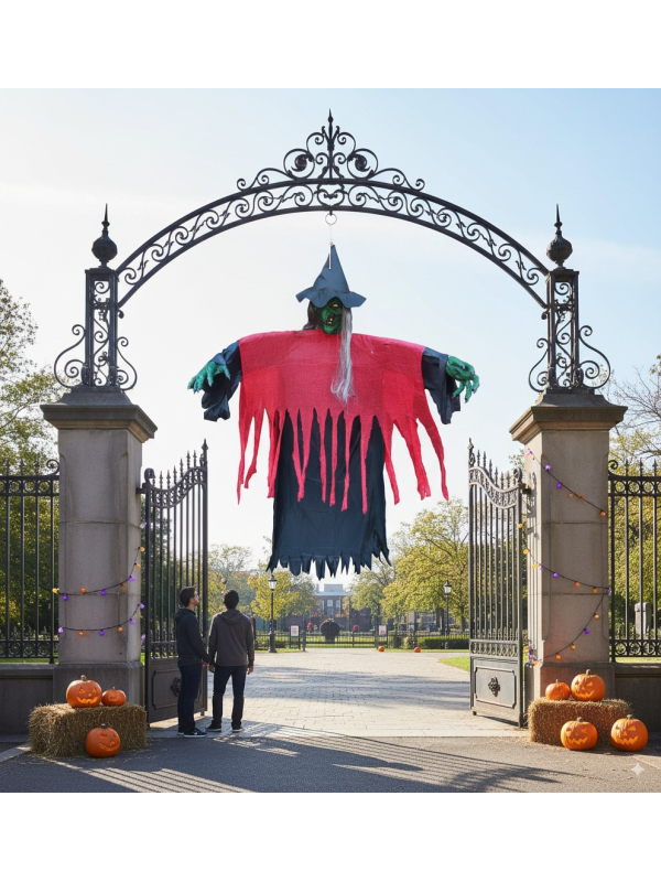 Sorcière Géante à Suspendre 3M : Décoration Halloween Extérieur