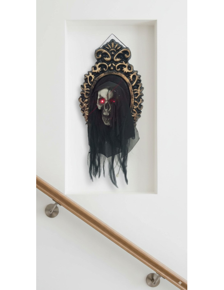 Miroir hanté avec tête rebondissante animée – Décoration d'Halloween effrayante