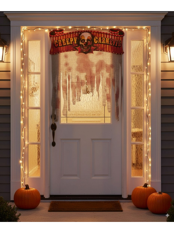 Rideau de porte Halloween 137 cm – 4 modèles (envoi aléatoire)