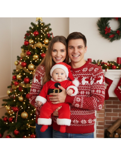 Déguisement Bébé Père Noël – Combinaison Velours Coton,... 2
