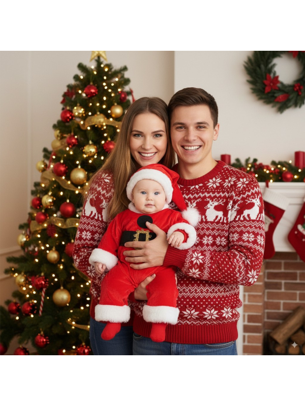 Déguisement Bébé Père Noël – Combinaison Velours Coton, Confection Européenne
