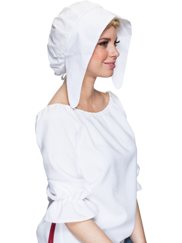 Coiffe Médiévale Blanche de Paysanne – Accessoire Déguisement Femme