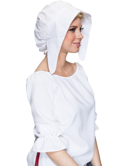 Coiffe Médiévale Blanche de Paysanne – Accessoire Déguisement Femme