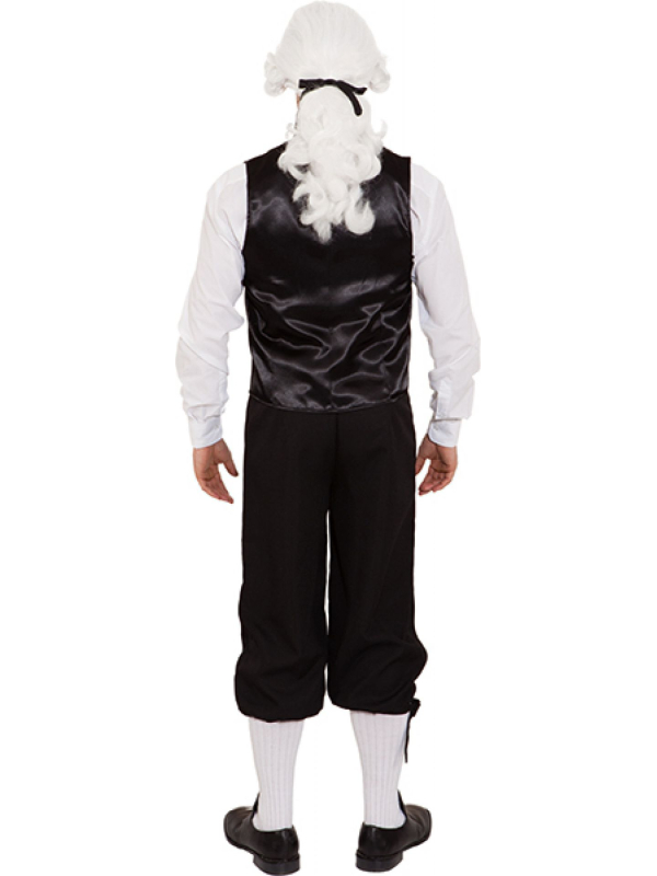 Gilet Baroque Homme Noir & Argent – Costume Marquis Doublé