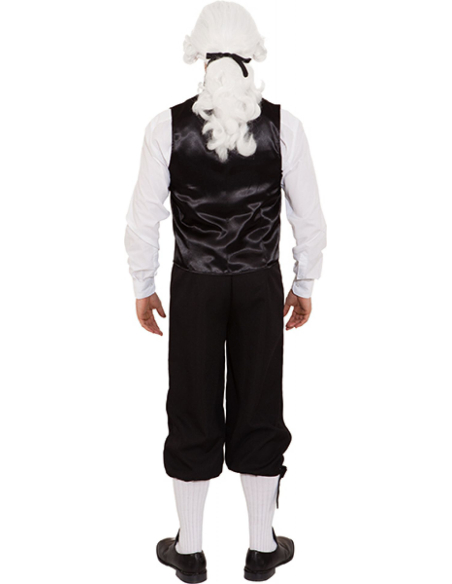 Gilet Baroque Homme Noir & Argent – Costume Marquis Doublé