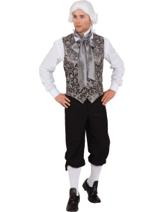 Gilet Baroque Homme Noir & Argent – Costume Marquis Doublé 2