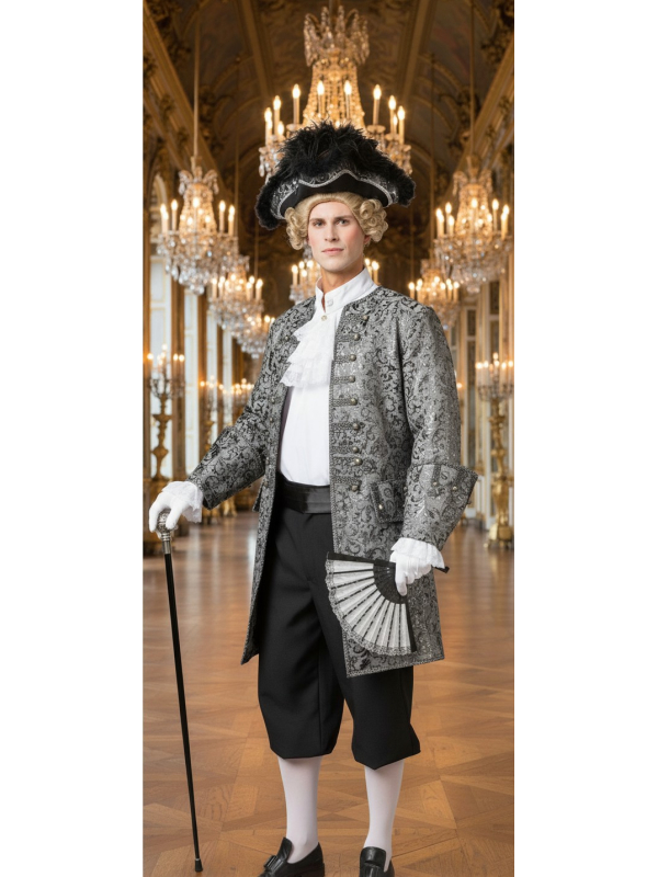 Costume Redingote XVIIIᵉ Siècle en Brocart - Haute Qualité pour Adulte