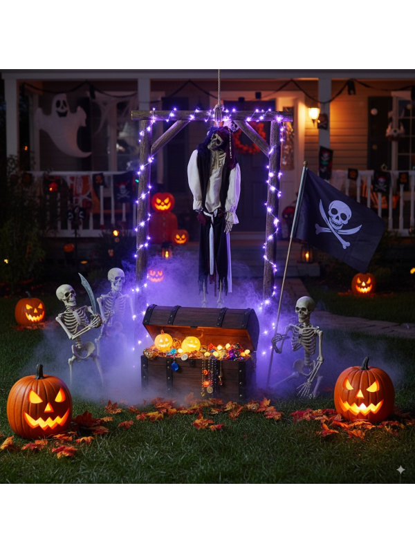 Décoration Pirate Squelette pour Halloween - 150cm : Une Terreur Authentique