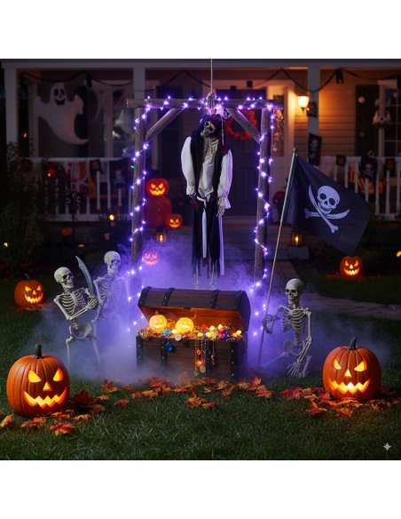 Décoration Pirate Squelette pour Halloween - 150cm : Une Terreur Authentique