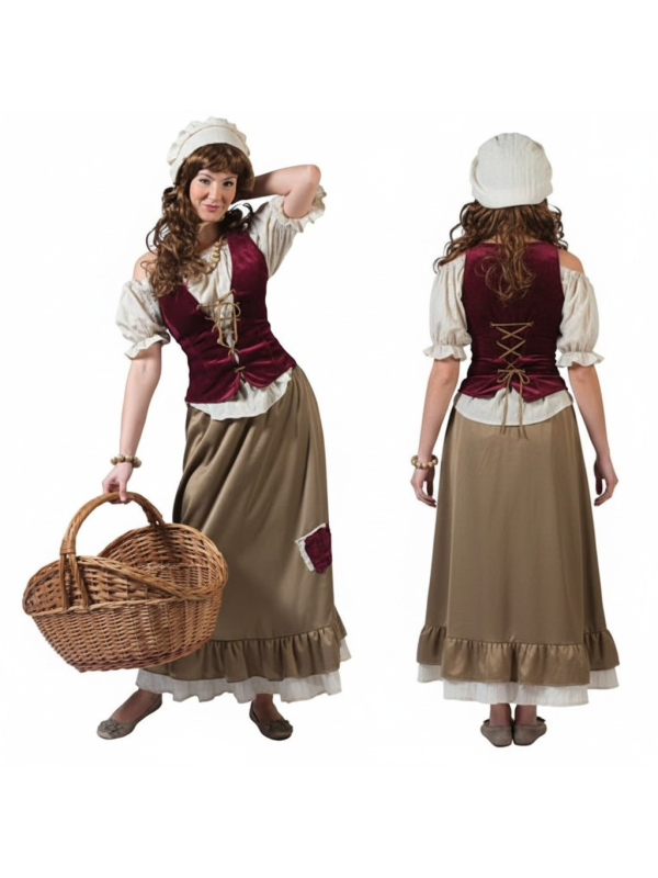 Costume médiéval pour femme paysanne
