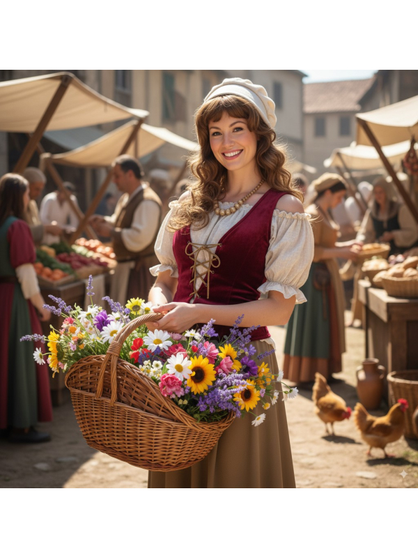 Costume médiéval pour femme paysanne