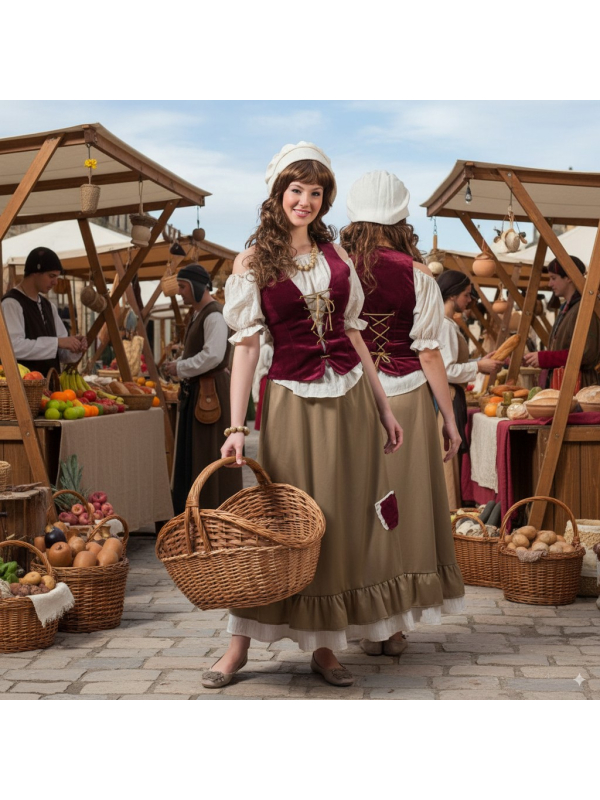 Costume médiéval pour femme paysanne