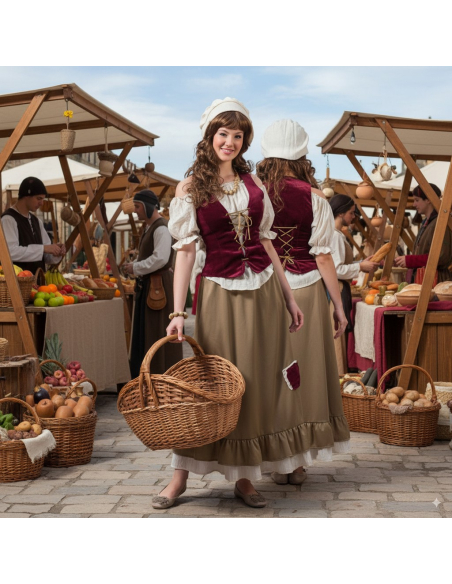 Costume médiéval pour femme paysanne