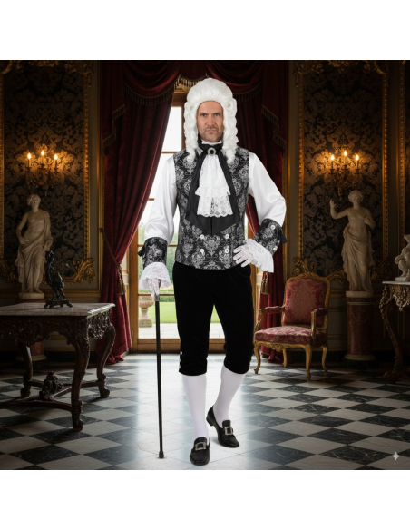 Gilet Luxe Brocart Noir ou Bleu : Élégance et Style Baroque du S au XXXL