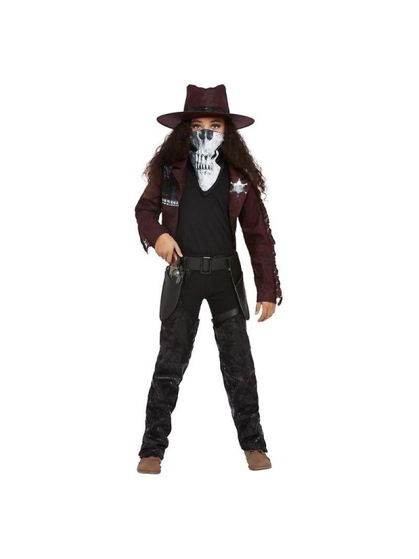 Déguisement de cowgirl de western, Bordeaux (Veste, jambières, étui, chapeau et masque)