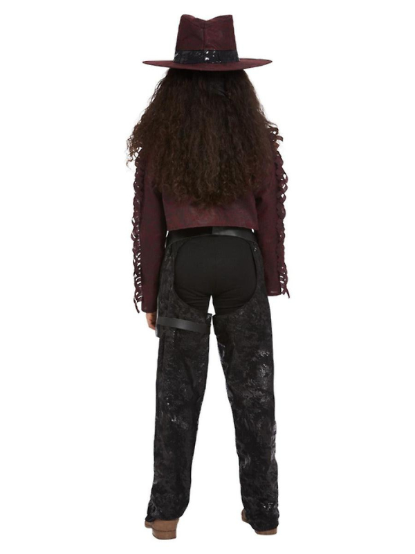 Déguisement de cowgirl de western, Bordeaux (Veste, jambières, étui, chapeau et masque)