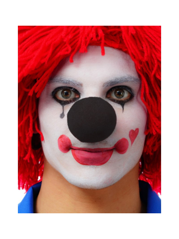 Nez de Clown Noir en Mousse – Accessoire Clown Halloween ou Carnaval