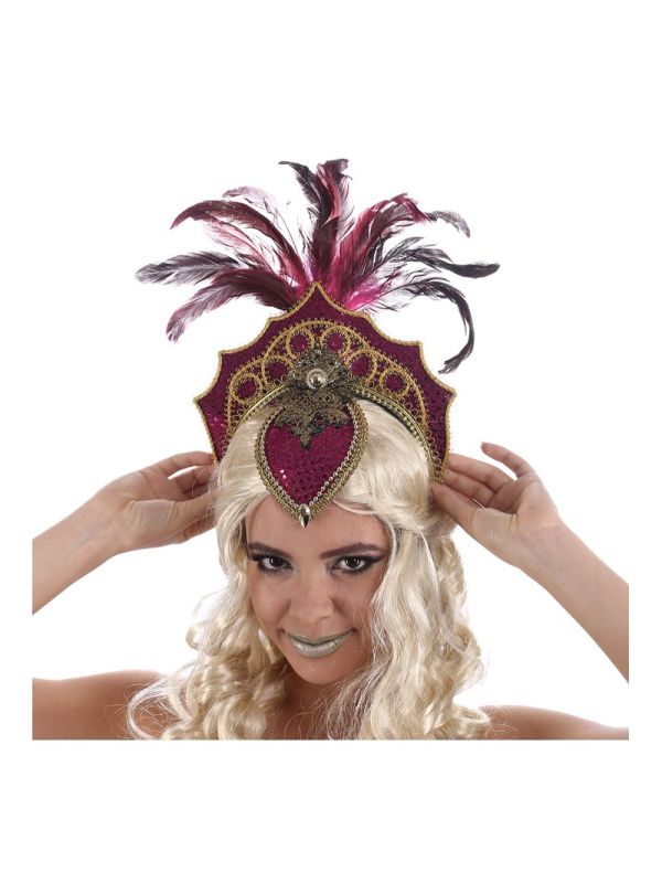 Coiffe Carnaval de Bahia Fuchsia – Plumes et...