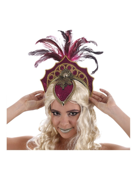 Coiffe Carnaval de Bahia Fuchsia – Plumes et Strass Brésiliens