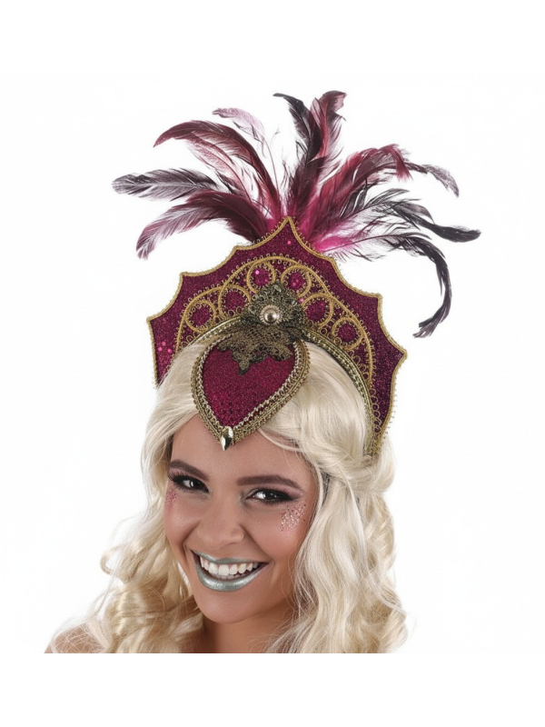 Coiffe Carnaval de Bahia Fuchsia – Plumes et...