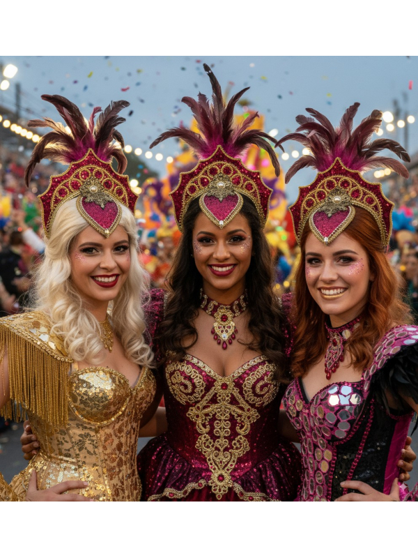 Coiffe Carnaval de Bahia Fuchsia – Plumes et...