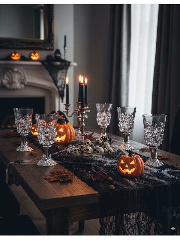 Verre à vin en forme de crâne