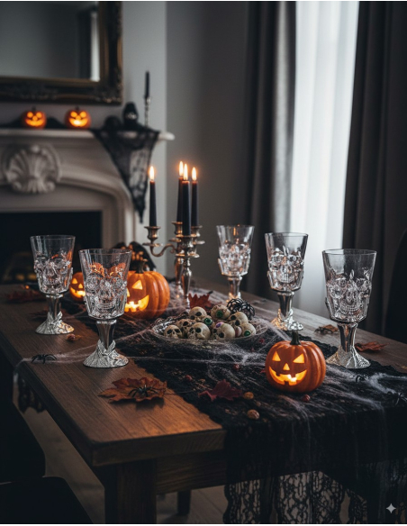 Verre à vin en forme de crâne