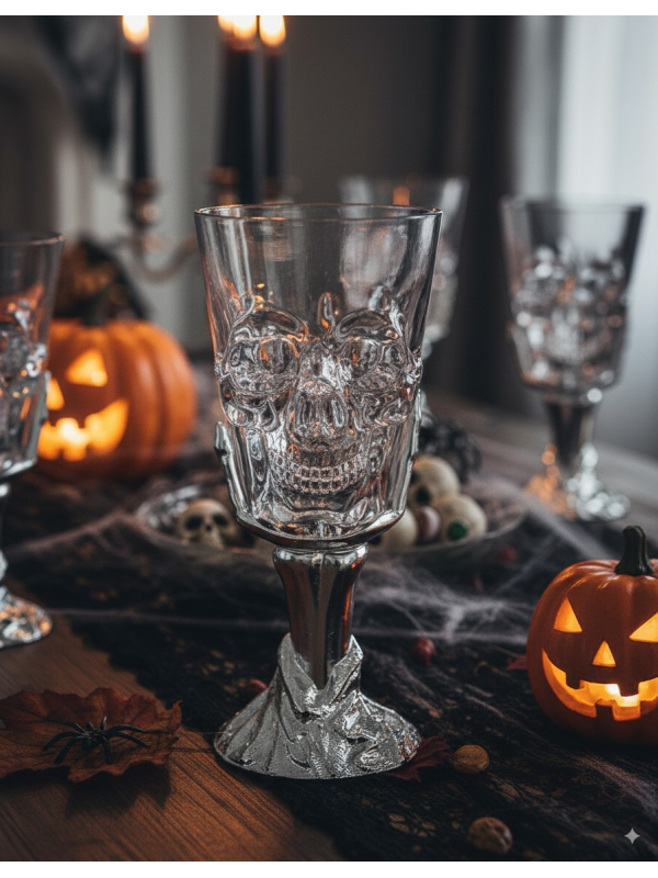 Verre à vin en forme de crâne