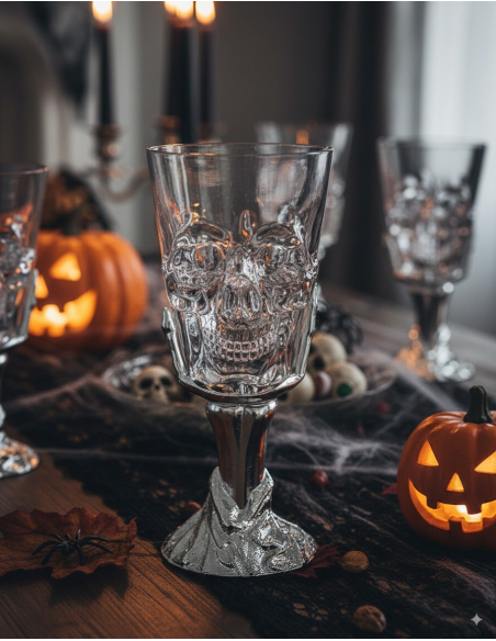 Verre à vin en forme de crâne