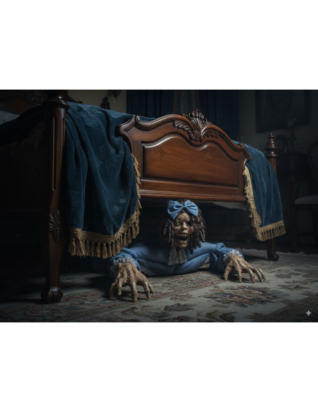 Automate halloween, fille terrifiante qui rampe