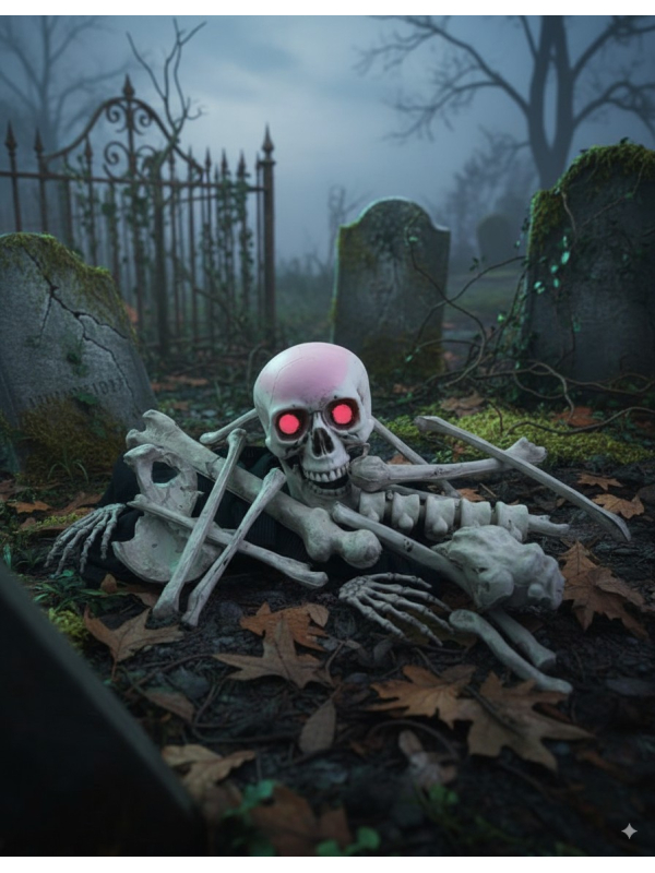 Déco Halloween os et  crâne avec lumière