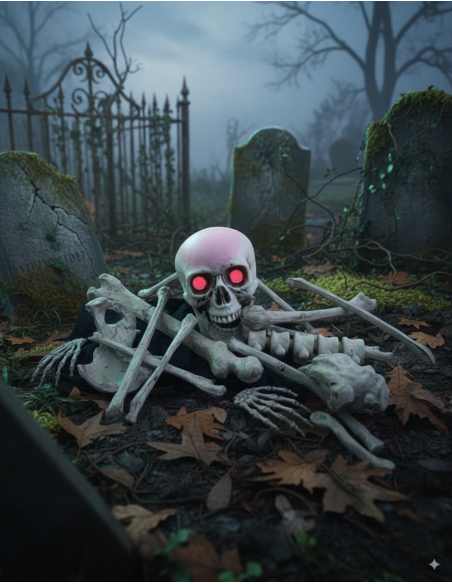 Déco Halloween os et  crâne avec lumière