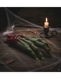 Main en Latex Ensanglantée de Sorcière – Décoration Halloween 20 cm 2